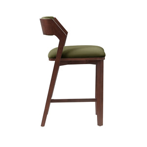 Manhattan Comfort Patricia Velvet Counter Stool With Elegant Beech Wood Legs - Luxurious Comfort For Your Home Turtle Green Beech Wood 3-cs023-gr
