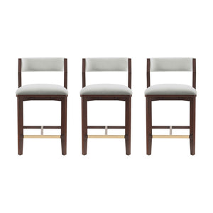 Manhattan Comfort Patricia Velvet Counter Stool With Elegant Beech Wood Legs - Luxurious Comfort For Your Home White Glacier Beech Wood 3-cs023-wh