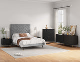 3-Piece DUMBO  5-Drawer Tall Dresser,  DUMBO 6-Drawer Double Low Dresser, and DUMBO Nightstand 2.0 in Black 3-DB07-BK Manhattan Comfort