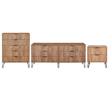 3-Piece DUMBO  5-Drawer Tall Dresser,  DUMBO 6-Drawer Double Low Dresser, and DUMBO Nightstand 2.0 in Golden Brown 3-DB07-GB Manhattan Comfort