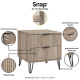 3-Piece DUMBO  5-Drawer Tall Dresser,  DUMBO 6-Drawer Double Low Dresser, and DUMBO Nightstand 2.0 in Rustic Grey 3-DB07-GY Manhattan Comfort