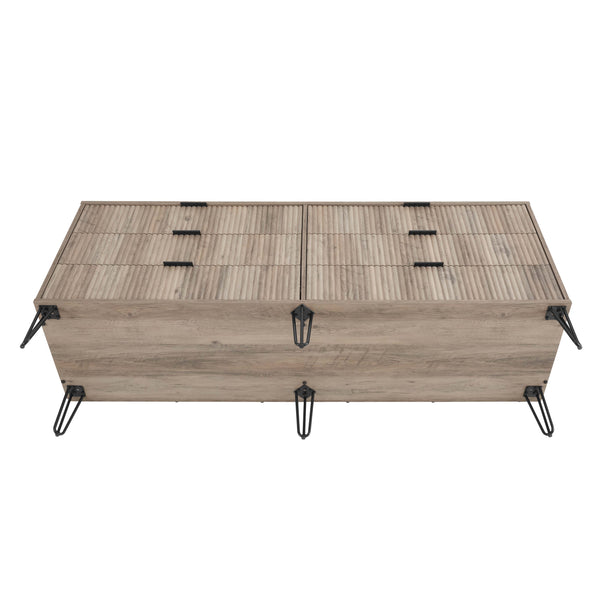 3-Piece DUMBO  5-Drawer Tall Dresser,  DUMBO 6-Drawer Double Low Dresser, and DUMBO Nightstand 2.0 in Rustic Grey 3-DB07-GY Manhattan Comfort