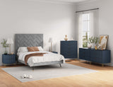 3-Piece DUMBO  5-Drawer Tall Dresser,  DUMBO 6-Drawer Double Low Dresser, and DUMBO Nightstand 2.0 in Midnight Blue 3-DB07-MB Manhattan Comfort