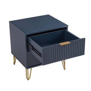 3-Piece DUMBO  5-Drawer Tall Dresser,  DUMBO 6-Drawer Double Low Dresser, and DUMBO Nightstand 2.0 in Midnight Blue 3-DB07-MB Manhattan Comfort
