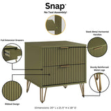 3-Piece DUMBO  5-Drawer Tall Dresser,  DUMBO 6-Drawer Double Low Dresser, and DUMBO Nightstand 2.0 in Olive Green 3-DB07-OG Manhattan Comfort