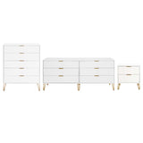 3-Piece DUMBO  5-Drawer Tall Dresser,  DUMBO 6-Drawer Double Low Dresser, and DUMBO Nightstand 2.0