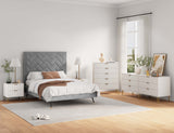 3-Piece DUMBO  5-Drawer Tall Dresser,  DUMBO 6-Drawer Double Low Dresser, and DUMBO Nightstand 2.0 in White 3-DB07-WH Manhattan Comfort