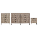 3-Piece DUMBO  5-Drawer Tall Dresser,  DUMBO 10-Drawer Double Tall Dresser, and DUMBO Nightstand 2.0 in Rustic Grey 3-DB08-GY Manhattan Comfort