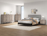 3-Piece DUMBO  5-Drawer Tall Dresser,  DUMBO 10-Drawer Double Tall Dresser, and DUMBO Nightstand 2.0 in Rustic Grey 3-DB08-GY Manhattan Comfort