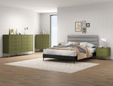 3-Piece DUMBO  5-Drawer Tall Dresser,  DUMBO 10-Drawer Double Tall Dresser, and DUMBO Nightstand 2.0 in Olive Green 3-DB08-OG Manhattan Comfort