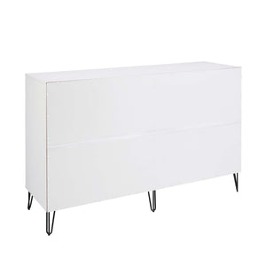 3-Piece DUMBO  5-Drawer Tall Dresser,  DUMBO 10-Drawer Double Tall Dresser, and DUMBO Nightstand 2.0 in White and Grey 3-DB08-WG Manhattan Comfort