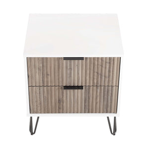 3-Piece DUMBO  5-Drawer Tall Dresser,  DUMBO 10-Drawer Double Tall Dresser, and DUMBO Nightstand 2.0 in White and Grey 3-DB08-WG Manhattan Comfort