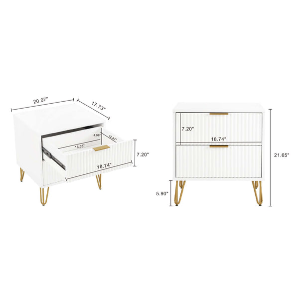 3-Piece DUMBO  5-Drawer Tall Dresser,  DUMBO 10-Drawer Double Tall Dresser, and DUMBO Nightstand 2.0 in White 3-DB08-WH Manhattan Comfort