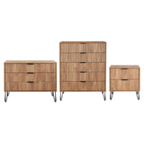 3-Piece DUMBO  5-Drawer Tall Dresser,  DUMBO 3-Drawer Standard Dresser, and DUMBO Nightstand 2.0 in Golden Brown 3-DB09-GB Manhattan Comfort