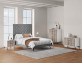 3-Piece DUMBO  5-Drawer Tall Dresser,  DUMBO 3-Drawer Standard Dresser, and DUMBO Nightstand 2.0 in White and Grey 3-DB09-WG Manhattan Comfort