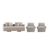 3-Piece Verandah  90.6" Sofa, and 2 Accent Chairs in Beige 3-LSAC1769-BE Manhattan Comfort