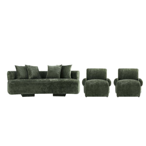 3-Piece Verandah  90.6" Sofa, and 2 Accent Chairs in Olive Green 3-LSAC1769-OG Manhattan Comfort