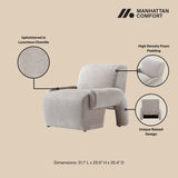 3-Piece Verandah  112" XL Sofa, and 2 Accent Chairs in Beige 3-SFAC1669-BE Manhattan Comfort