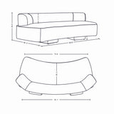 3-Piece Verandah 90.6" Sofa, 112" XL Sofa, and Accent Chair in Beige 3-SFLSAC17-BE Manhattan Comfort