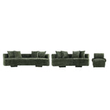 3-Piece Verandah 90.6" Sofa, 112" XL Sofa, and Accent Chair in Olive Green 3-SFLSAC17-OG Manhattan Comfort