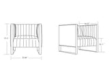 Manhattan Comfort Trillium Mid-Century Modern 3 Piece - Sofa, Loveseat and Armchair Set Teal and Gold 3-SS559-TL