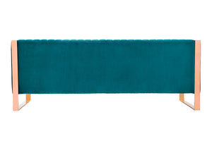 Manhattan Comfort Trillium Mid-Century Modern 3 Piece - Sofa, Loveseat and Armchair Set Teal and Gold 3-SS559-TL