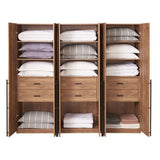 Lee Wardrobe Closet 1.0 in Golden Brown - Set of 3 3-WC001-GB Manhattan Comfort