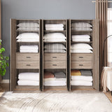 Lee Wardrobe Closet 1.0 in Rustic Grey - Set of 3 3-WC001-GY Manhattan Comfort