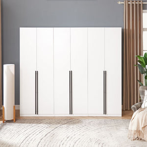 Lee Wardrobe Closet 1.0 in White - Set of 3 3-WC001-WH Manhattan Comfort