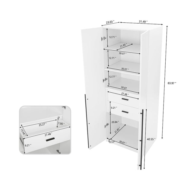 Lee Wardrobe Closet 1.0 in White - Set of 3 3-WC001-WH Manhattan Comfort