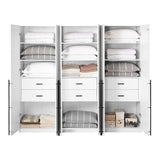 Lee Wardrobe Closet 1.0 in White - Set of 3 3-WC001-WH Manhattan Comfort