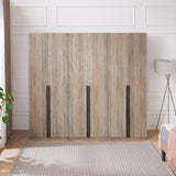 Lee 3-Piece Module Wardrobe Closet in Rustic Grey 3-WC00123-GY Manhattan Comfort