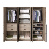 Lee 3-Piece Module Wardrobe Closet in Rustic Grey 3-WC00123-GY Manhattan Comfort