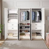 Lee 3-Piece Module Wardrobe Closet in White 3-WC00123-WH Manhattan Comfort