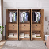 Lee Wardrobe Closet 2.0 in Golden Brown - Set of 3 3-WC002-GB Manhattan Comfort