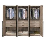 Lee Wardrobe Closet 2.0 in Rustic Grey - Set of 3 3-WC002-GY Manhattan Comfort