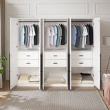 Lee Wardrobe Closet 2.0 in White - Set of 3 3-WC002-WH Manhattan Comfort