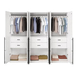 Lee Wardrobe Closet 2.0 in White - Set of 3 3-WC002-WH Manhattan Comfort