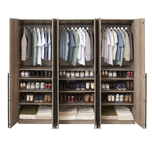 Lee Wardrobe Closet 3.0 in Rustic Grey - Set of 3 3-WC003-GY Manhattan Comfort