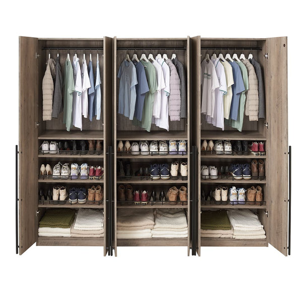 Lee Wardrobe Closet 3.0 in Rustic Grey - Set of 3 3-WC003-GY Manhattan Comfort