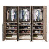 Lee Wardrobe Closet 3.0 in Rustic Grey - Set of 3 3-WC003-GY Manhattan Comfort