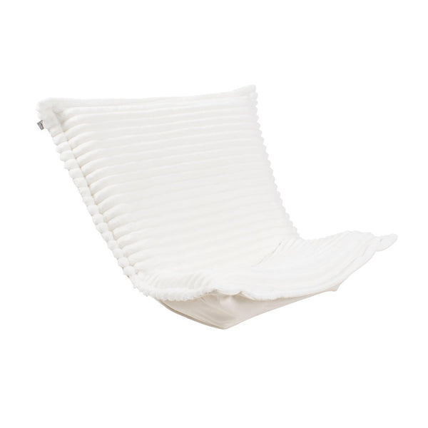 Howard Elliott Puff Chair Cover & Cushion - Luxurious Faux Fur With Unique Ribbed Design For Ultimate Comfort White 100% Polyester 300-1342p-howard-elliott