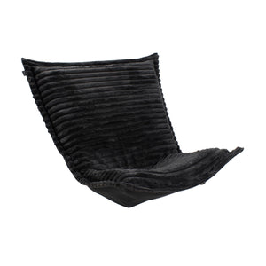 Howard Elliott Puff Chair Cover & Cushion - Luxurious Faux Fur With Unique Ribbed Design For Ultimate Comfort Black 100% Polyester 300-1343p-howard-elliott
