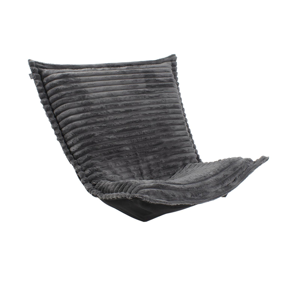 Howard Elliott Puff Luxurious Faux Fur Chair Cover – Hand-sewn Design With Unique Ribbed Texture For Ultimate Comfort Gray 100% Polyester C300-1344-howard-elliott