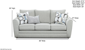 Fusion Max Gray Sofa: Stylish Flared Arm, Reversible Cushions & Cozy Pillows For Ultimate Comfort Gray Ws,100% Polypropylene 3000-00kp Max Gray Sofa