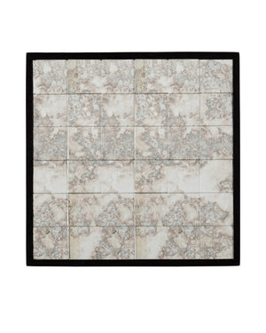 Currey & Company Mosaico Antique Mirror Mosaic Accent Table Mango Wood Frame Glam Artisan Decor 3000-0328