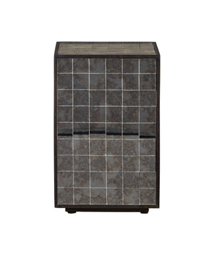Currey & Company Mosaico Antique Mirror Mosaic Accent Table Mango Wood Frame Glam Artisan Decor 3000-0328