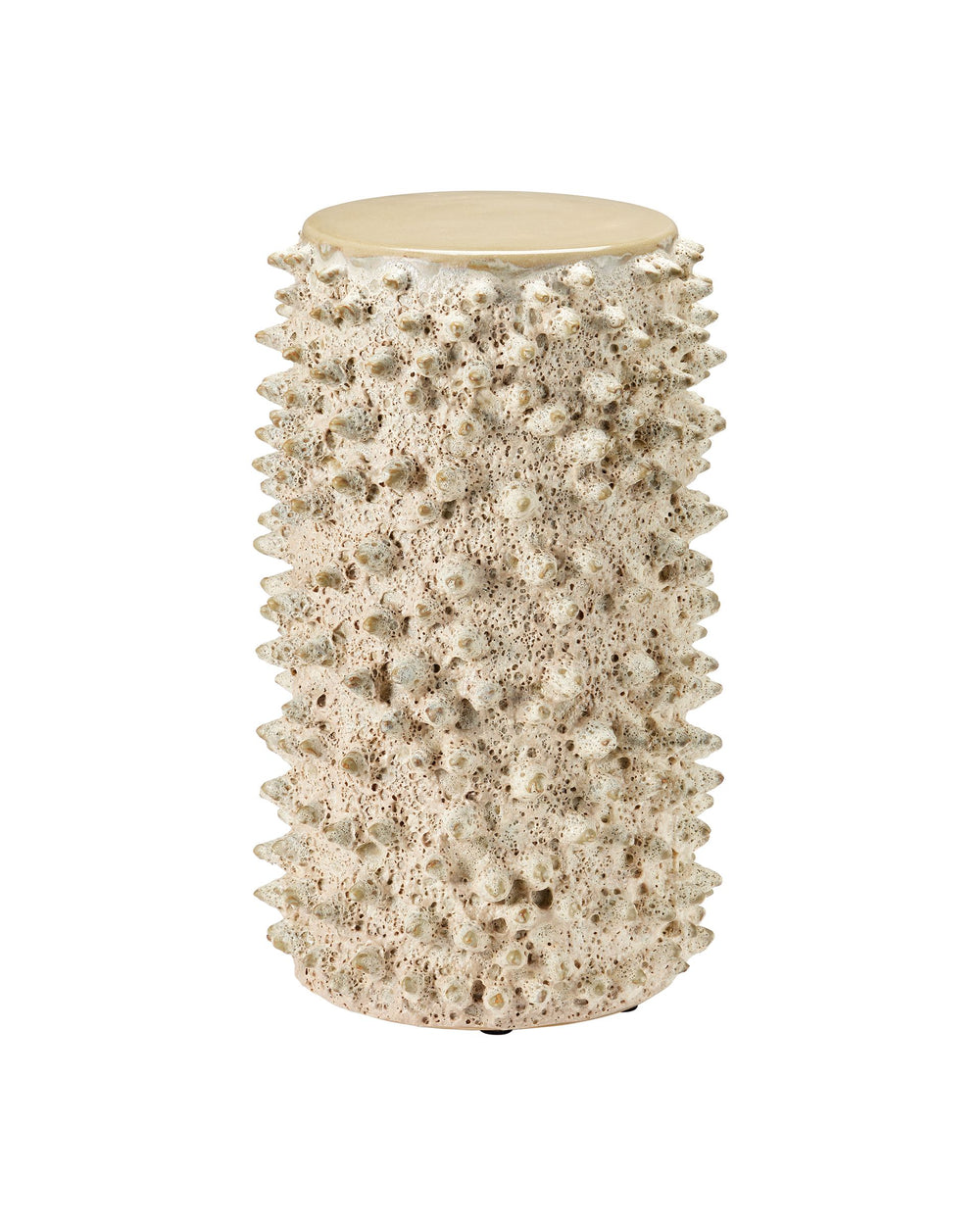 Currey & Company Relic Sand Handcrafted Coastal Accent Table Ivory Ceramic Artisan Organic Decor 3000-0333