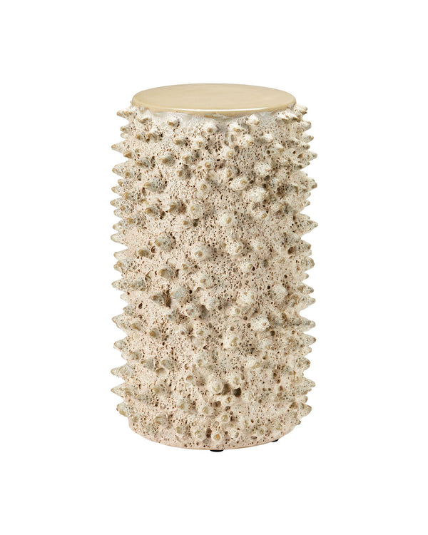 Currey & Company Relic Sand Handcrafted Coastal Accent Table Ivory Ceramic Artisan Organic Decor 3000-0333