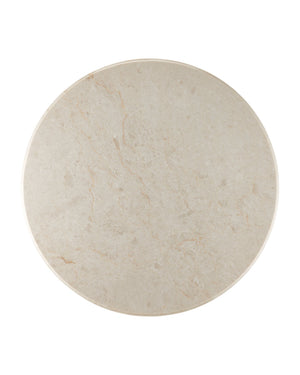 Currey & Company Tassel Round Marble Top Entry Table with Hand-Carved Mindi Wood Base Brushed Brass Accent 3000-0335